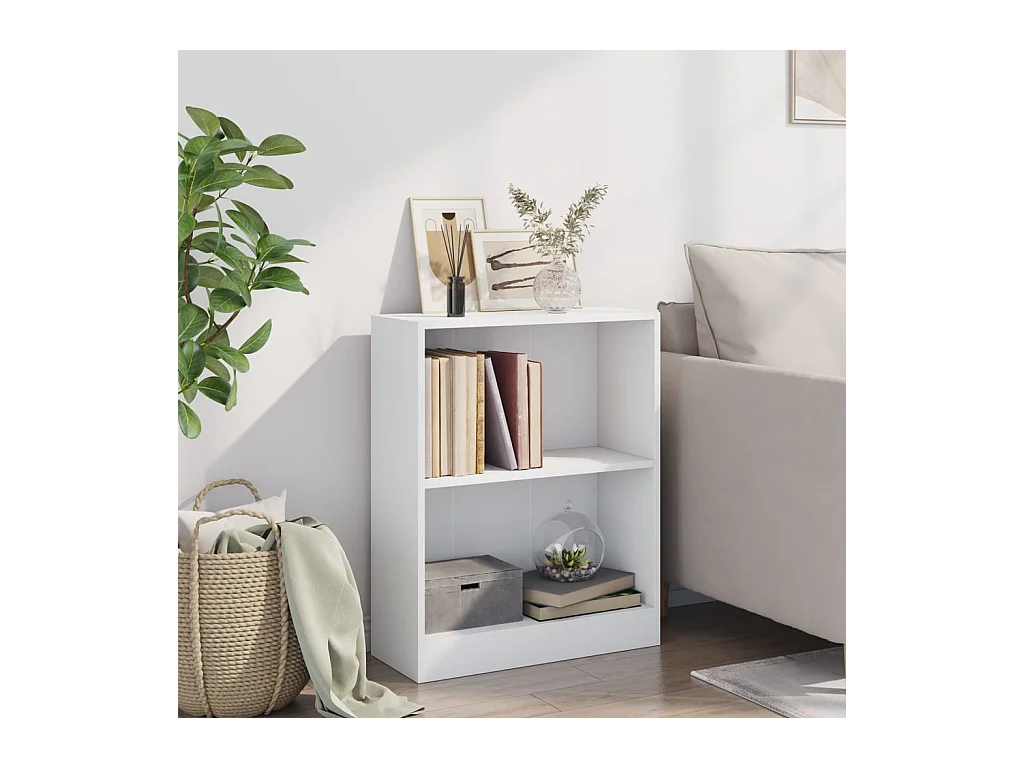 Bibliothèque | Etagère de rangement | Meuble de rangement Blanc 60x24x76 cm Bois d'ingénierie