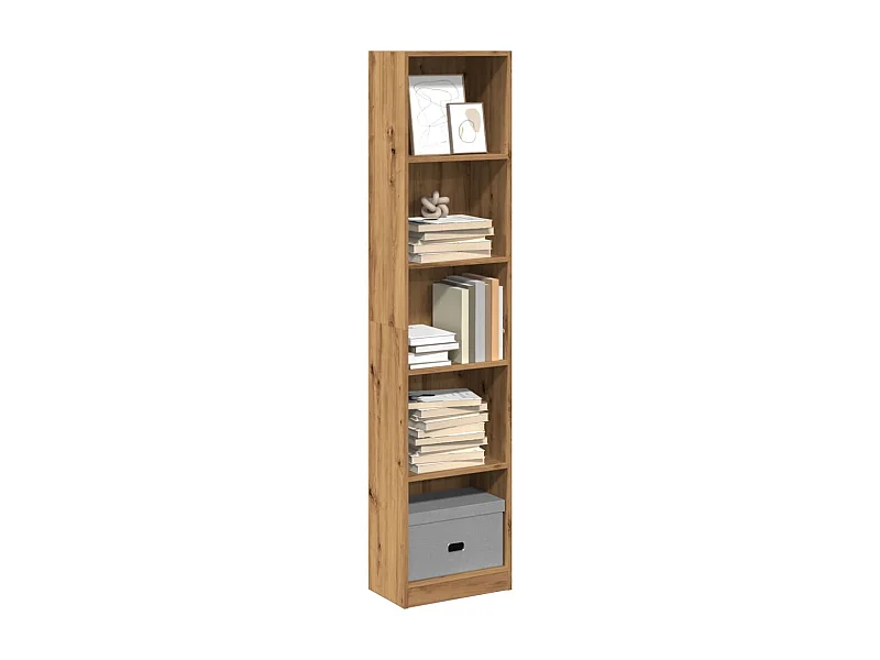 Bibliothèque | Etagère de rangement | Meuble de rangement chêne artisanal 40x24x176 cm bois d'ingénierie
