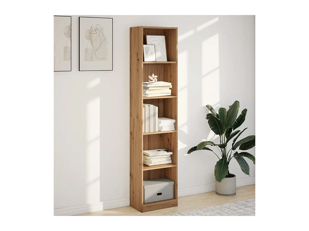 Bibliothèque | Etagère de rangement | Meuble de rangement chêne artisanal 40x24x176 cm bois d'ingénierie