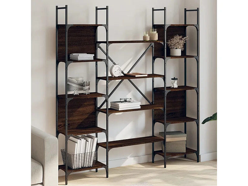 Libreria | Scaffale | Mobile di stoccaggio Rovere Marrone 155,5x24x166,5 cm in Legno Multistrato