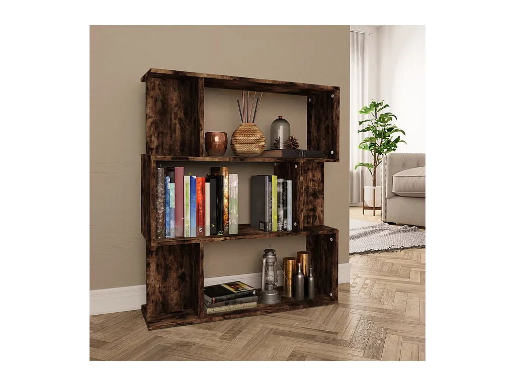 Bibliothèque | Etagère de rangement | Meuble de rangement Chêne fumé 80x24x96 cm Bois d'ingénierie