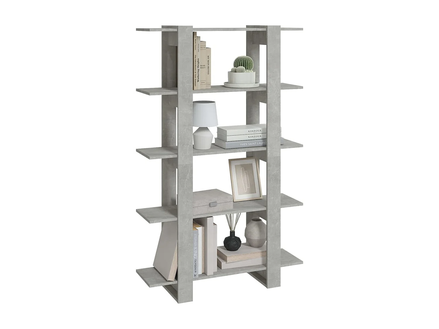 Bibliothèque | Etagère de rangement | Meuble de rangement Gris béton 100x30x160 cm