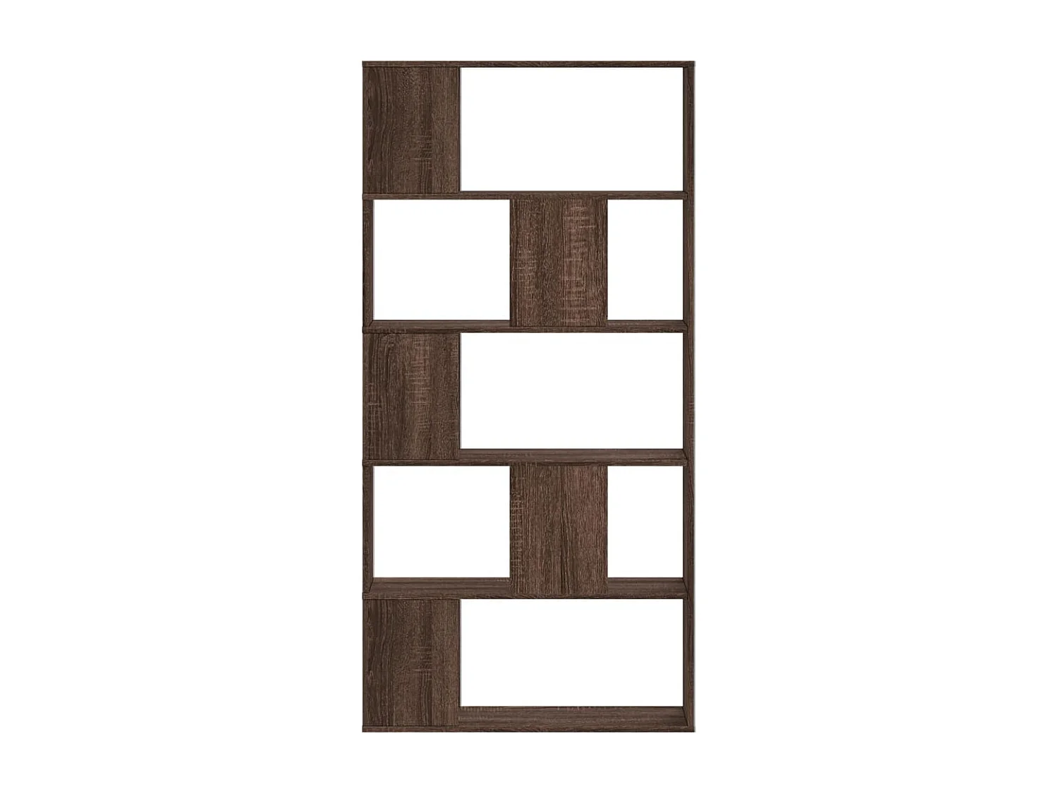 Bibliothèque | Etagère de rangement | Meuble de rangement 5 niveaux chêne marron bois ingénierie