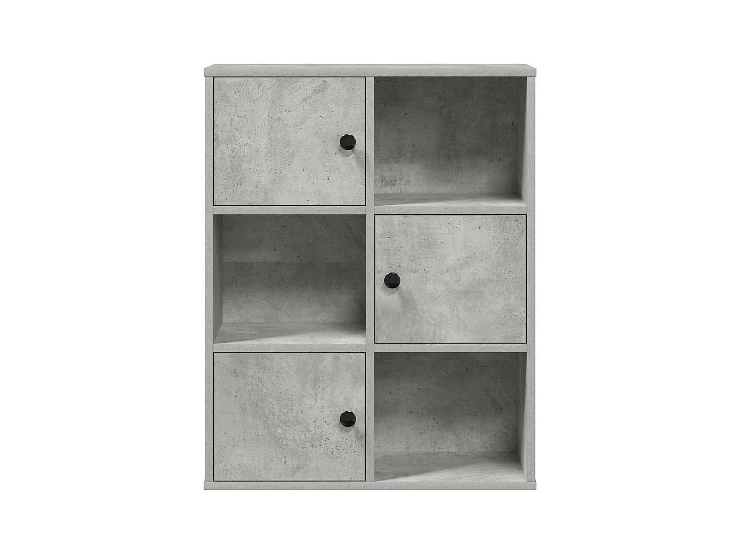Bibliothèque | Etagère de rangement | Meuble de rangement gris béton 60x24x76,5 cm bois d'ingénierie