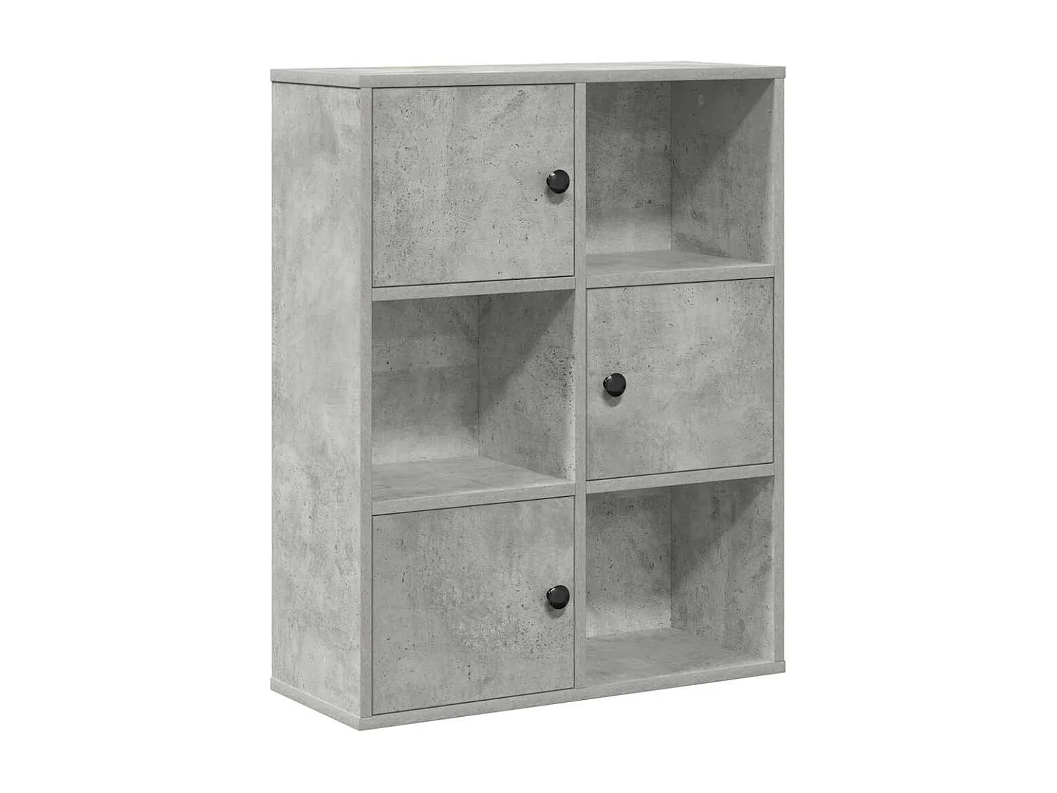 Bibliothèque | Etagère de rangement | Meuble de rangement gris béton 60x24x76,5 cm bois d'ingénierie