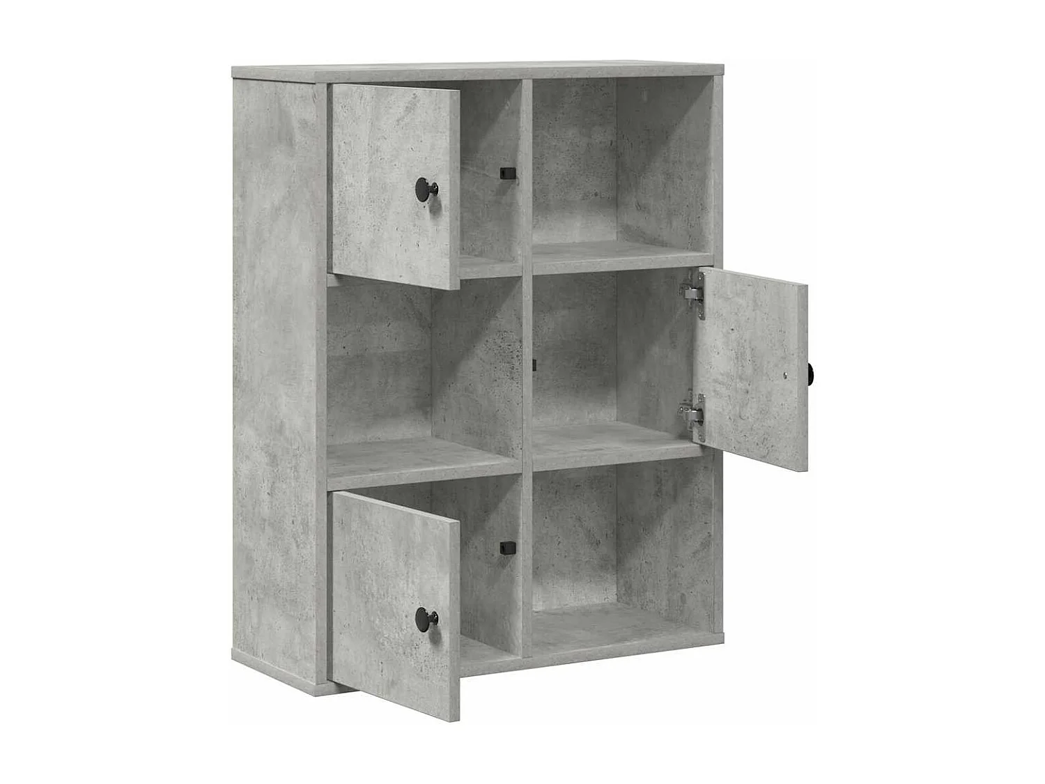 Bibliothèque | Etagère de rangement | Meuble de rangement gris béton 60x24x76,5 cm bois d'ingénierie