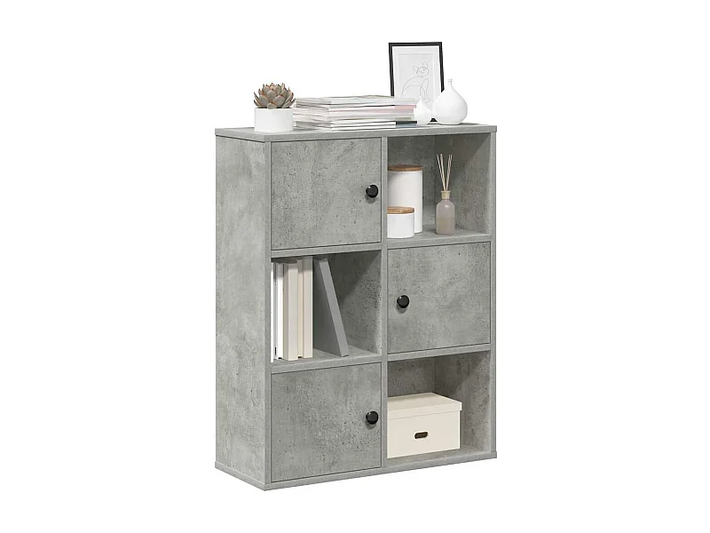 Libreria | Scaffale | Mobile di stoccaggio Grigio Cemento 60x24x76,5 cm in Legno Multistrato
