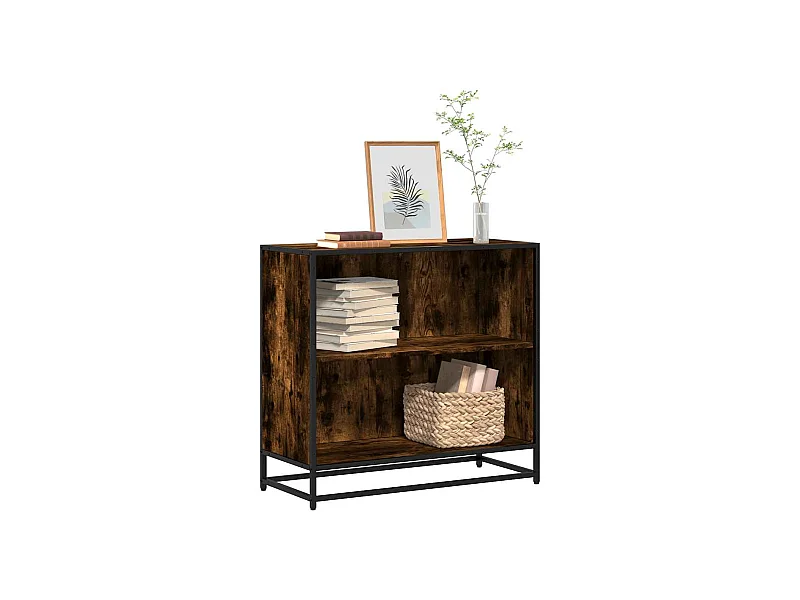 Bibliothèque | Etagère de rangement | Meuble de rangement chêne fumé 80,5x35x76 cm bois d'ingénierie