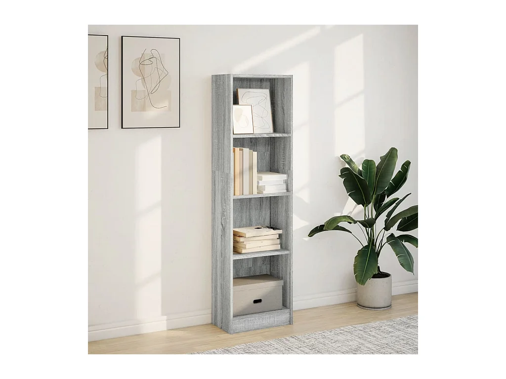 Bibliothèque | Etagère de rangement | Meuble de rangement sonoma gris 40x24x143 cm bois d'ingénierie