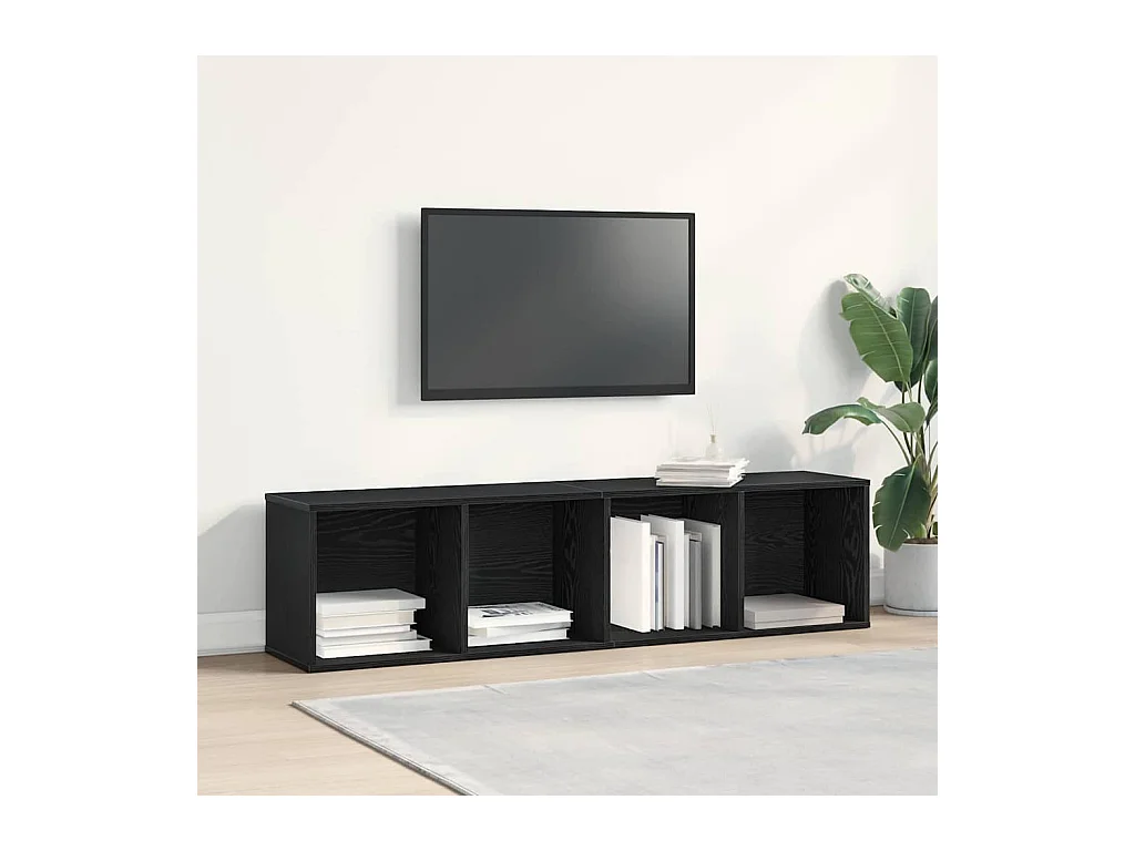 Bibliothèque | Armoire de Télé Chêne Noir 36x30x143 cm