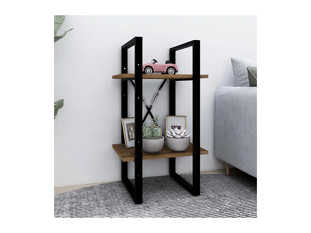 Bibliothèque | Etagère de rangement | Meuble de rangement 2 niveaux Chêne brun 40x30x70 cm Bois d'ingénierie