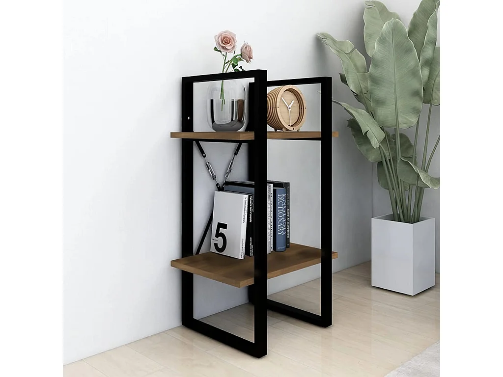 Bibliothèque | Etagère de rangement | Meuble de rangement 2 niveaux Chêne brun 40x30x70 cm Bois d'ingénierie