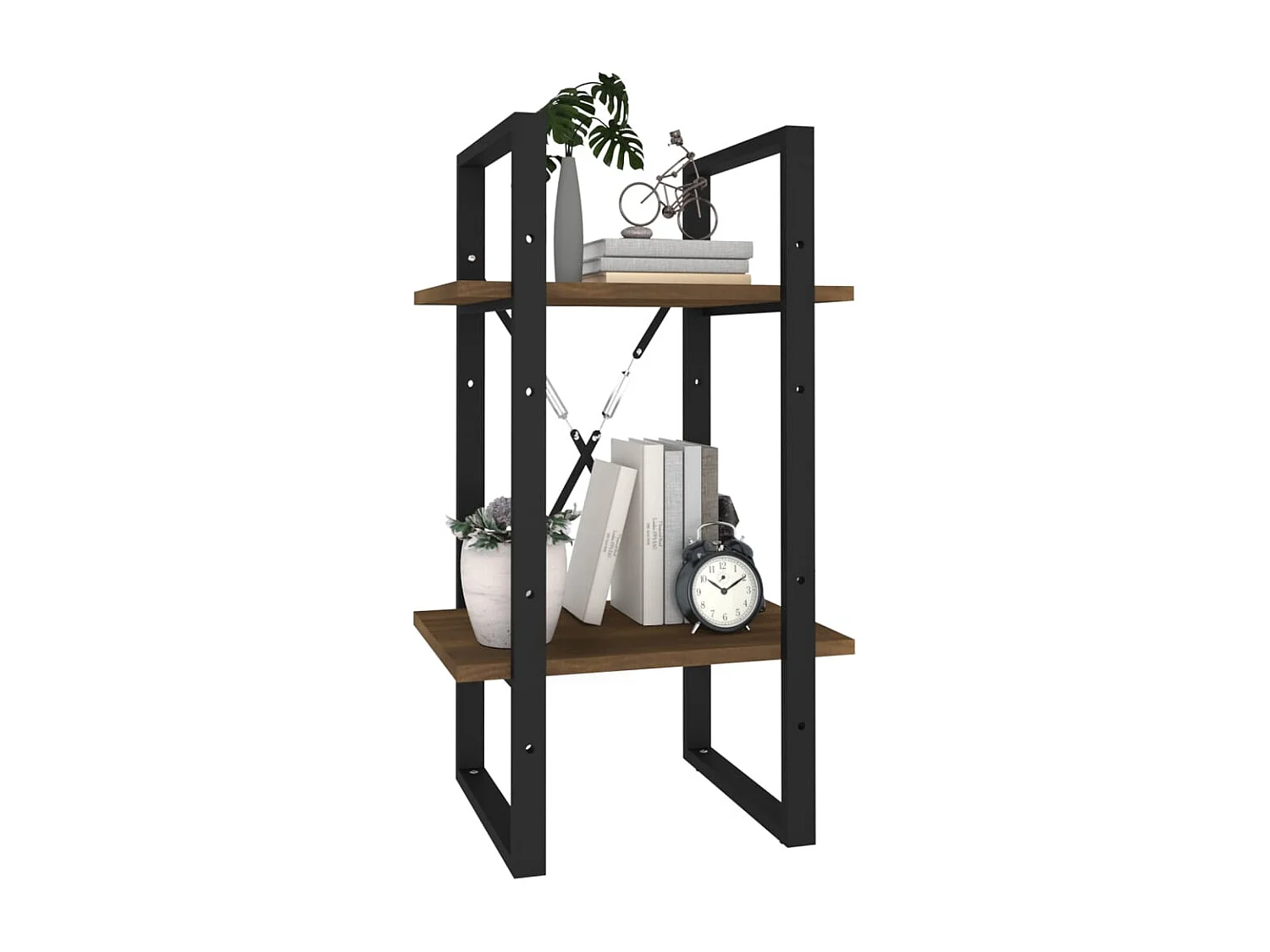 Bibliothèque | Etagère de rangement | Meuble de rangement 2 niveaux Chêne brun 40x30x70 cm Bois d'ingénierie