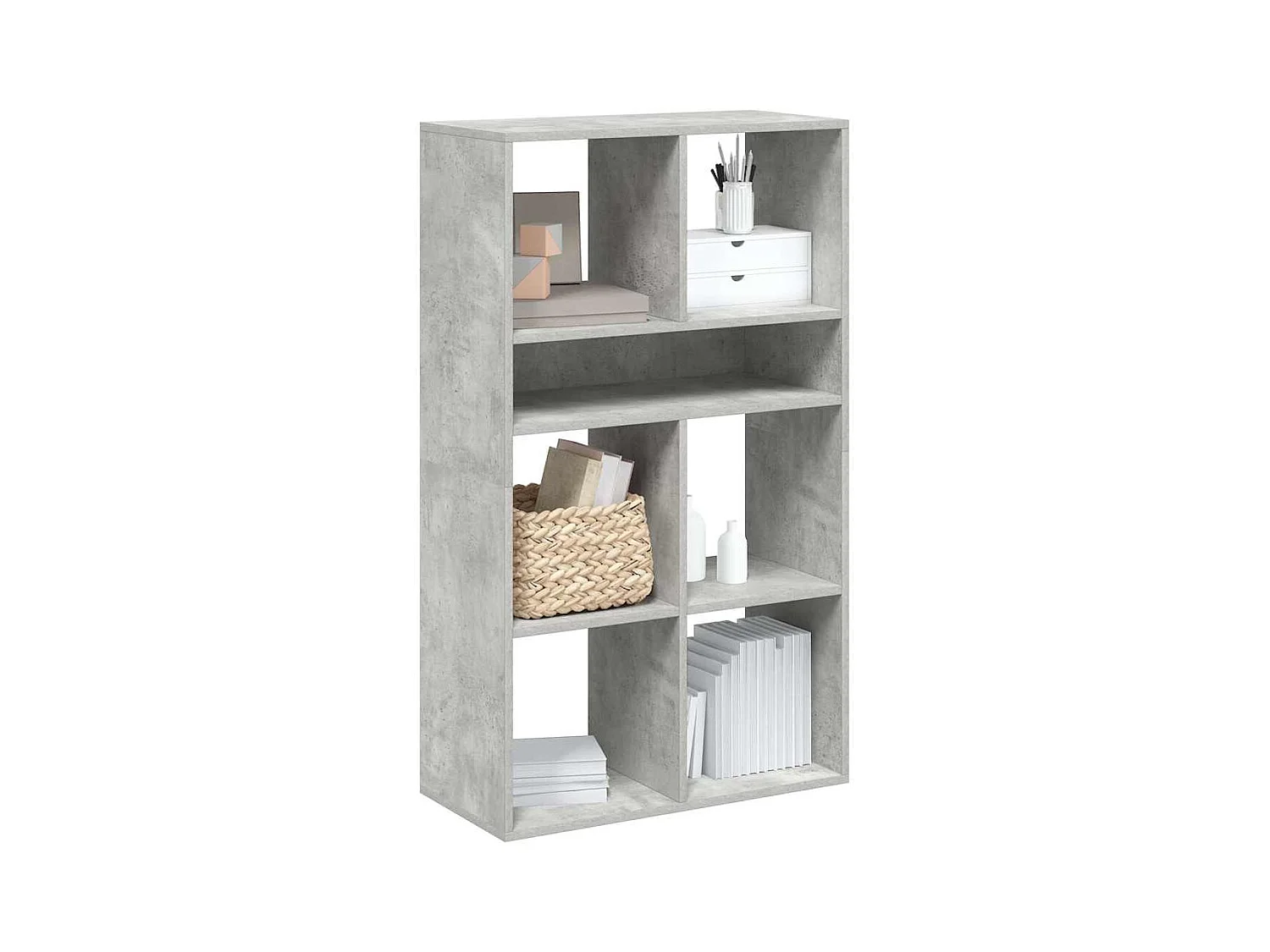 Bibliothèque | Etagère de rangement | Meuble de rangement gris béton 66x31x112 cm bois d'ingénierie