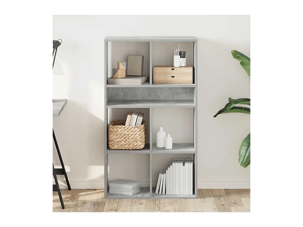 Bibliothèque | Etagère de rangement | Meuble de rangement gris béton 66x31x112 cm bois d'ingénierie