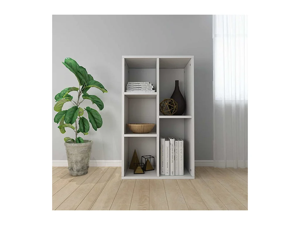 Libreria | Scaffale | Mobile di stoccaggio Credenza Bianca 50x25x80 cm in Legno Multistrato