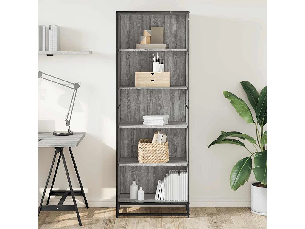 Bibliothèque | Etagère de rangement | Meuble de rangement sonoma gris 60x35x170,5 cm bois d'ingénierie