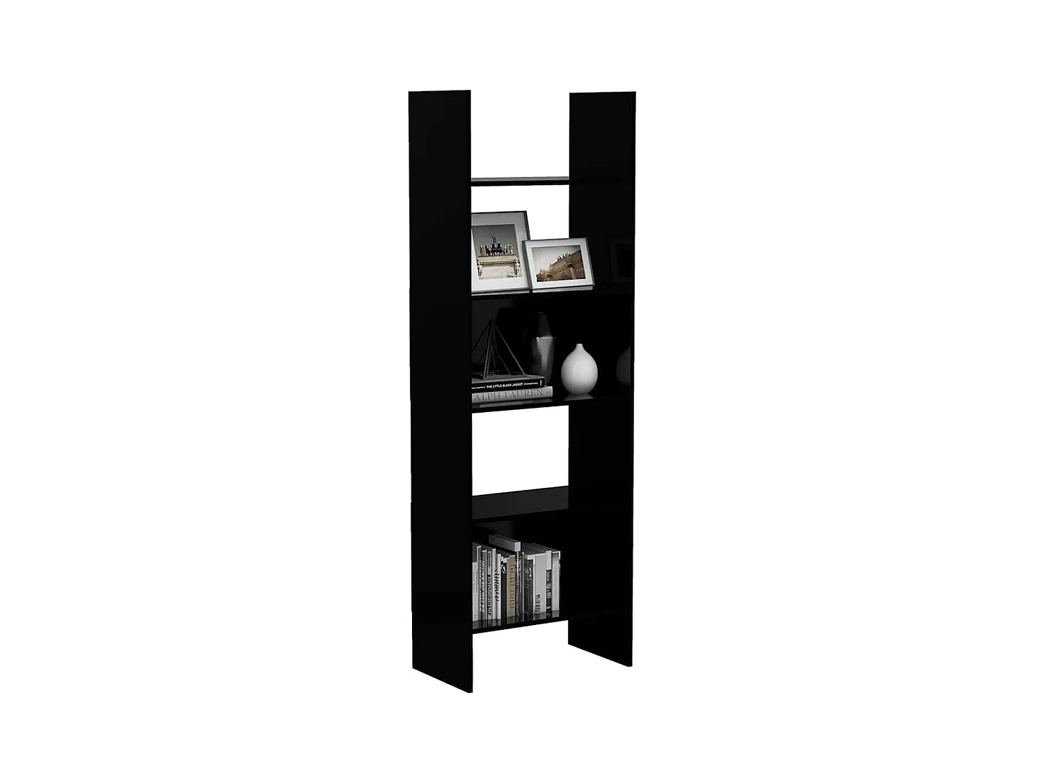 Libreria | Scaffale | Mobile di stoccaggio Nera 60x35x180 cm in Legno Multistrato