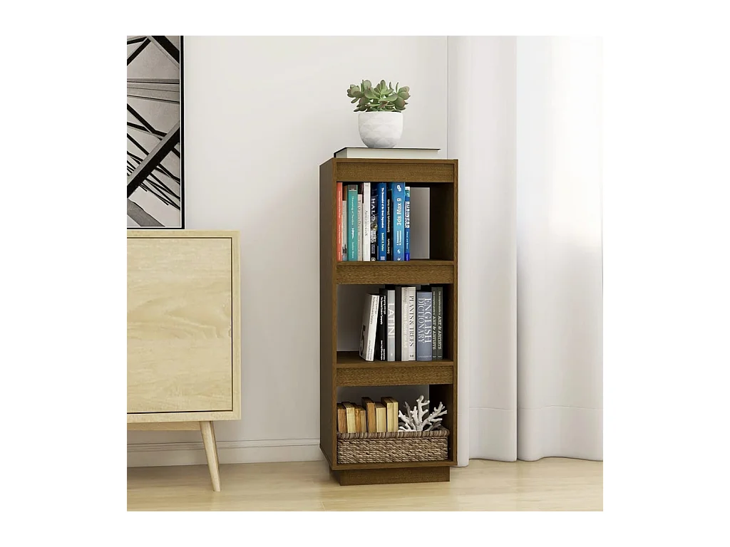 Bibliothèque | Etagère de rangement | Meuble de rangement Marron miel Bois de pin massif