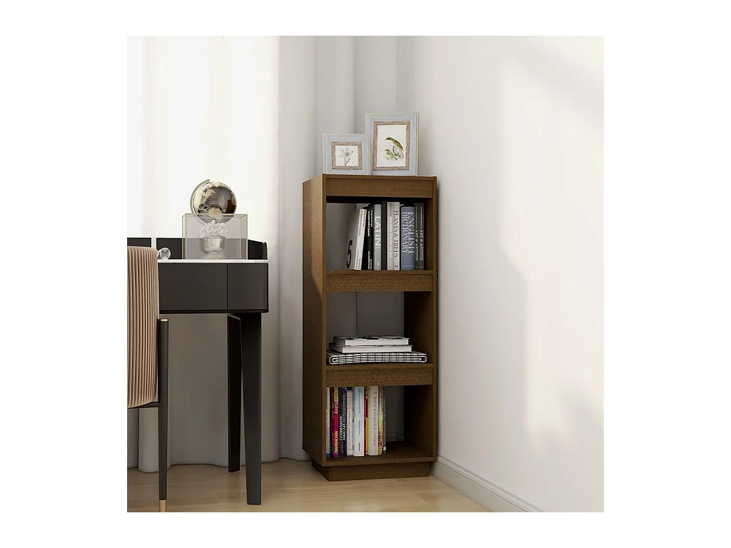 Bibliothèque | Etagère de rangement | Meuble de rangement Marron miel Bois de pin massif