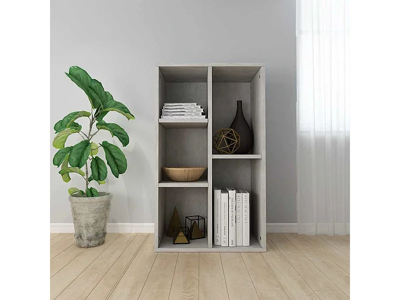 Bibliothèque | Etagère de rangement | Meuble de rangementt Gris béton 50x25x80 cm Bois d’ingénierie