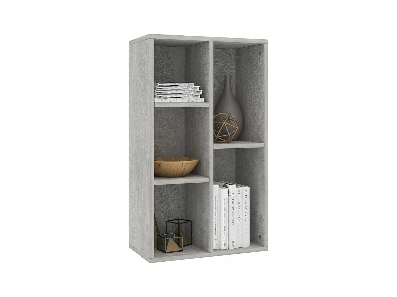 Bibliothèque | Etagère de rangement | Meuble de rangementt Gris béton 50x25x80 cm Bois d’ingénierie