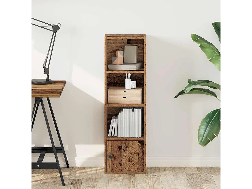Libreria | Scaffale | Mobile di stoccaggio Legno Vecchio 31x24x102 cm in Legno Multistrato
