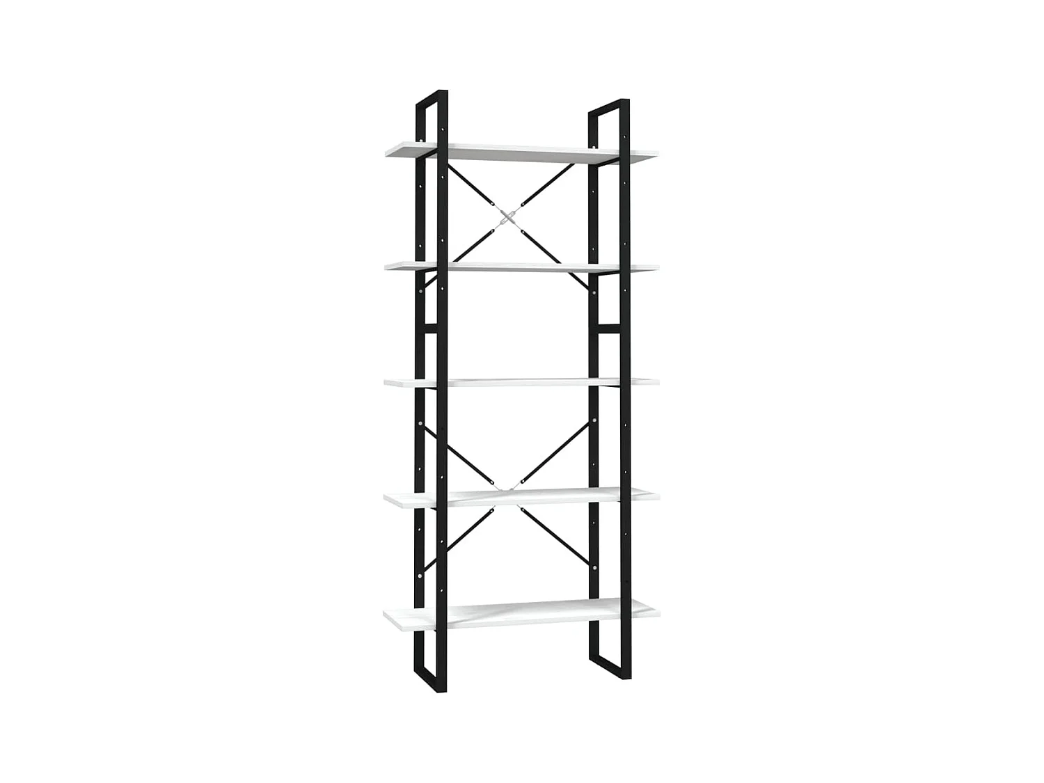 Libreria | Scaffale | Mobile di stoccaggio a 5 Ripiani Bianca 80x30x175 cm in Legno di Pino