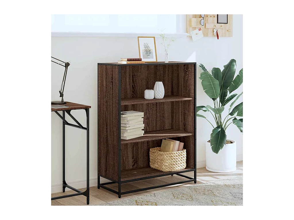 Bibliothèque | Etagère de rangement | Meuble de rangement chêne marron 80,5x35x107,5 cm bois d'ingénierie