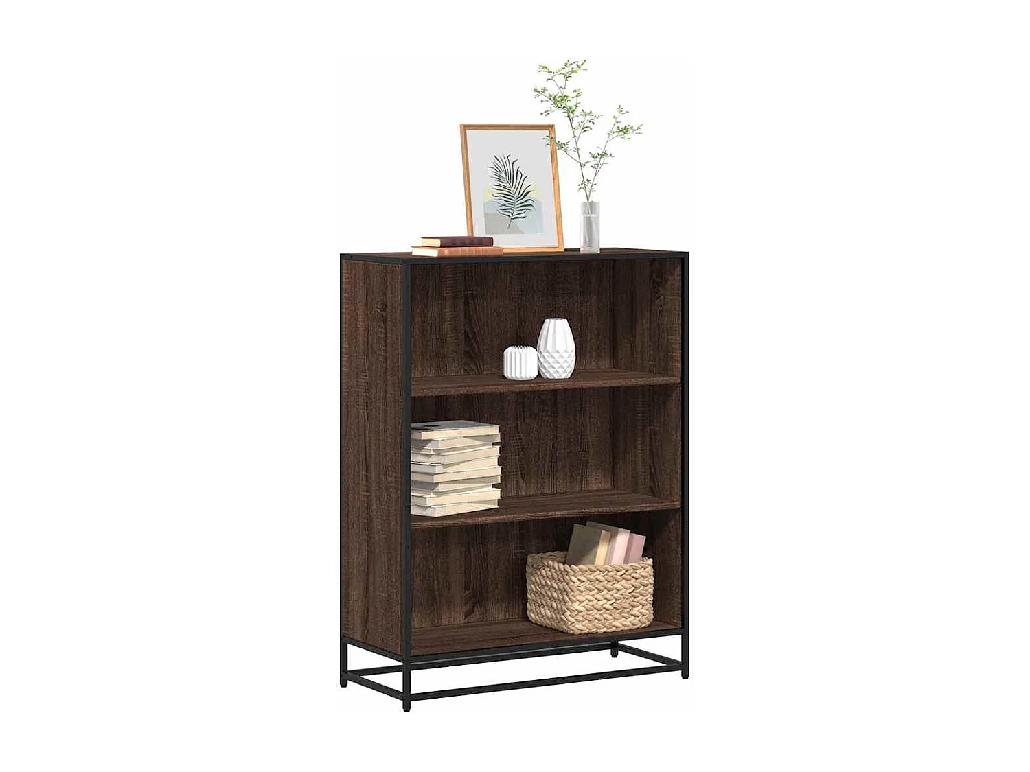 Bibliothèque | Etagère de rangement | Meuble de rangement chêne marron 80,5x35x107,5 cm bois d'ingénierie