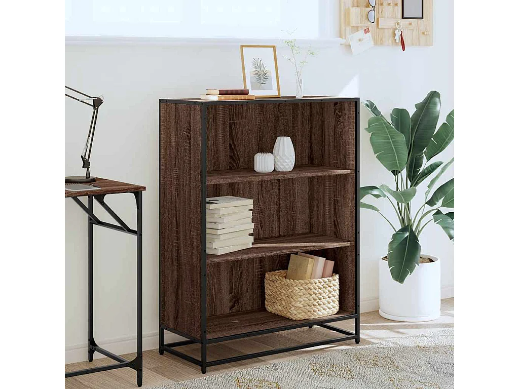 Bibliothèque | Etagère de rangement | Meuble de rangement chêne marron 80,5x35x107,5 cm bois d'ingénierie