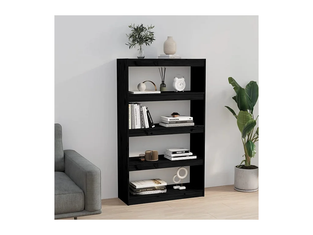 Bibliothèque | Etagère de rangement | Meuble de rangement Noir 80x30x135,5 cm Pin massif