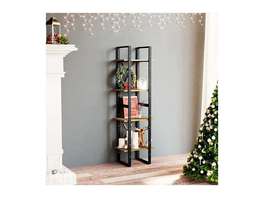 Bibliothèque | Etagère de rangement | Meuble de rangement à 4 niveaux 40x30x140 cm bois de pin massif