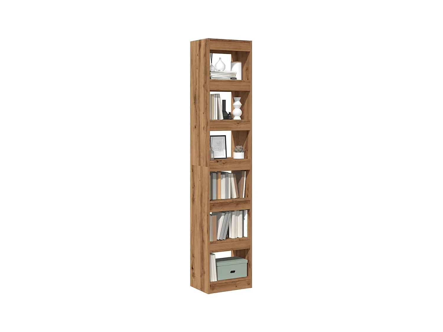 Libreria | Scaffale | Mobile di stoccaggio Divisorio Rovere Artigianale 40x30x198 cm