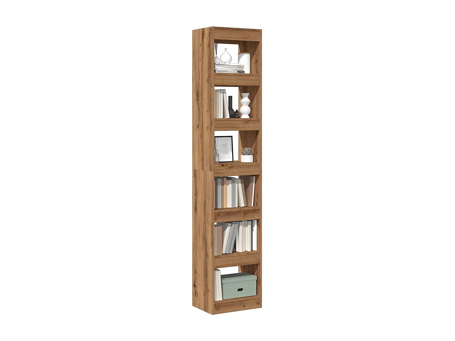Libreria | Scaffale | Mobile di stoccaggio Divisorio Rovere Artigianale 40x30x198 cm