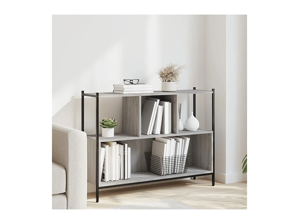 Bibliothèque | Etagère de rangement | Meuble de rangement sonoma gris 102x28x77,5 cm bois d'ingénierie