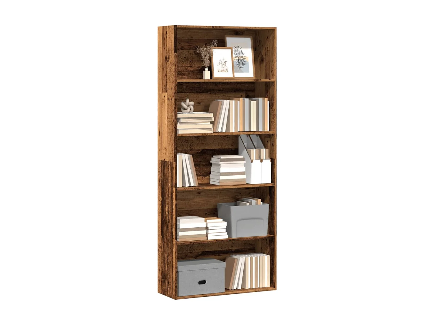 Libreria | Scaffale | Mobile di stoccaggio Legno Antico 80x30x189 cm in Legno Multistrato
