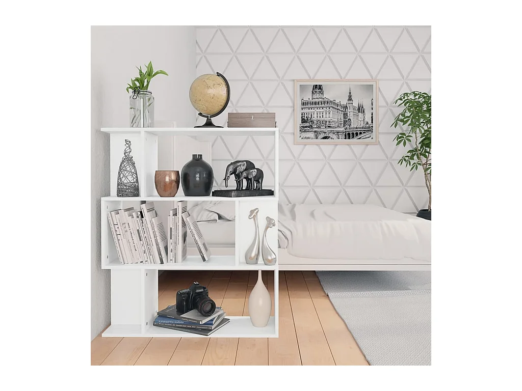 Bibliothèque | Etagère de rangement | Meuble de rangement Blanc 80x24x96 cm Bois d'ingénierie