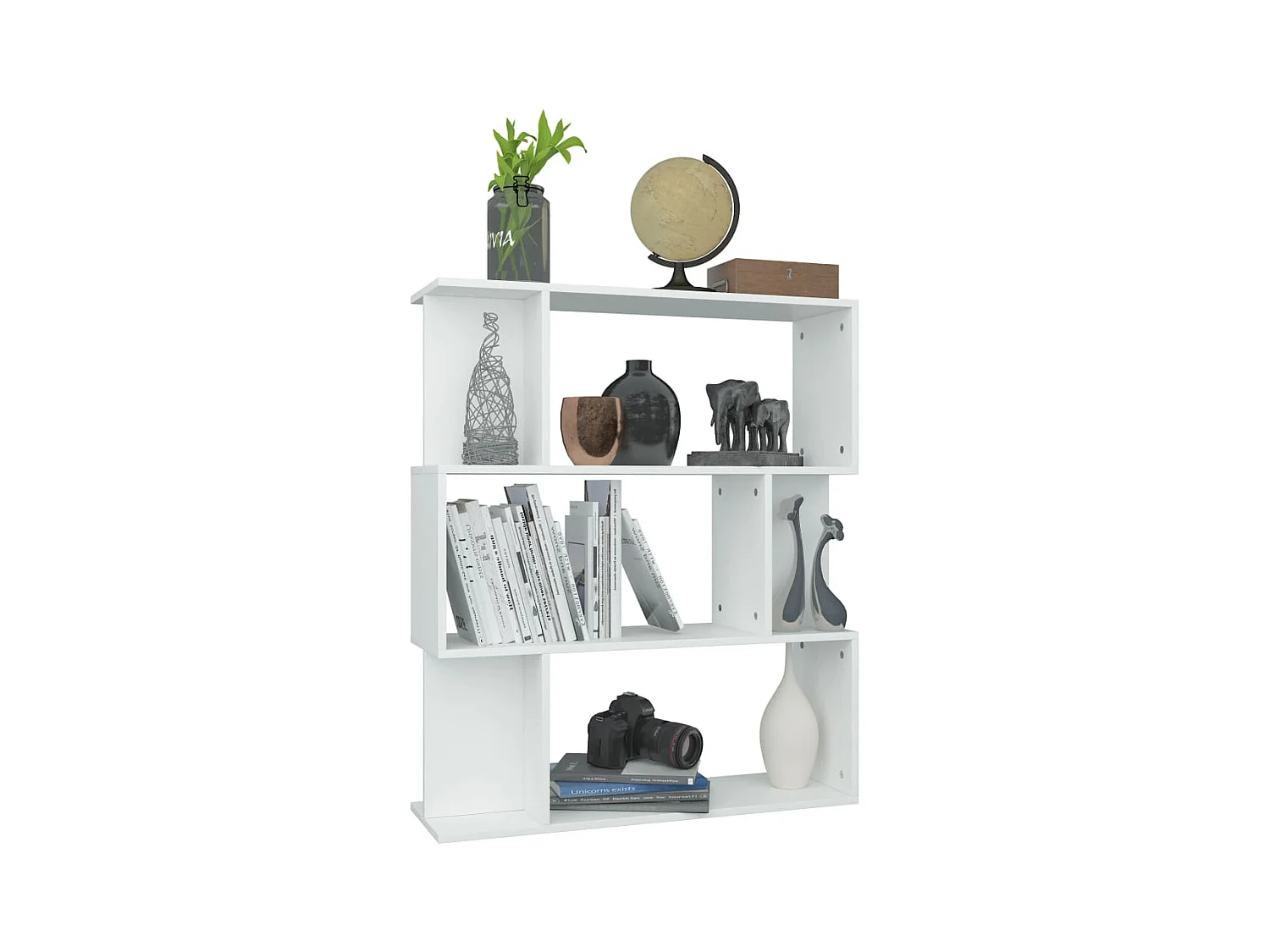 Bibliothèque | Etagère de rangement | Meuble de rangement Blanc 80x24x96 cm Bois d'ingénierie