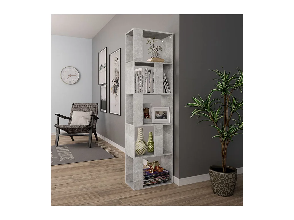 Bibliothèque | Etagère de rangement | Meuble de rangement Gris béton Bois d’ingénierie