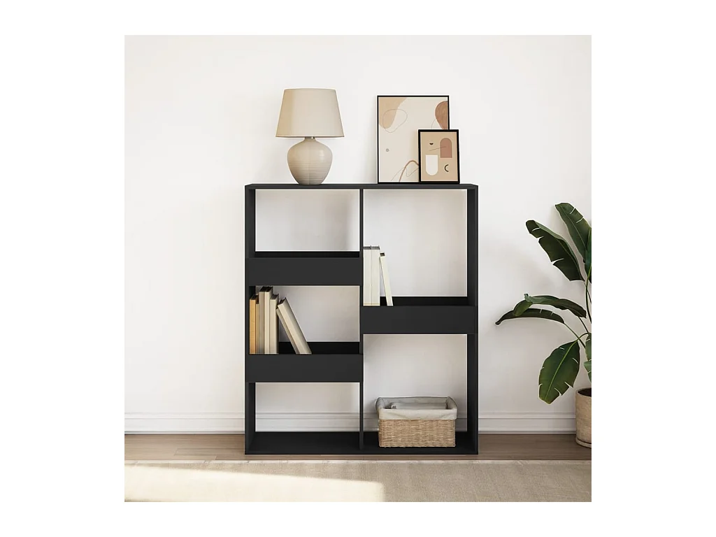 Libreria | Scaffale | Mobile di stoccaggio Divisorio Nero 100x33x115 cm