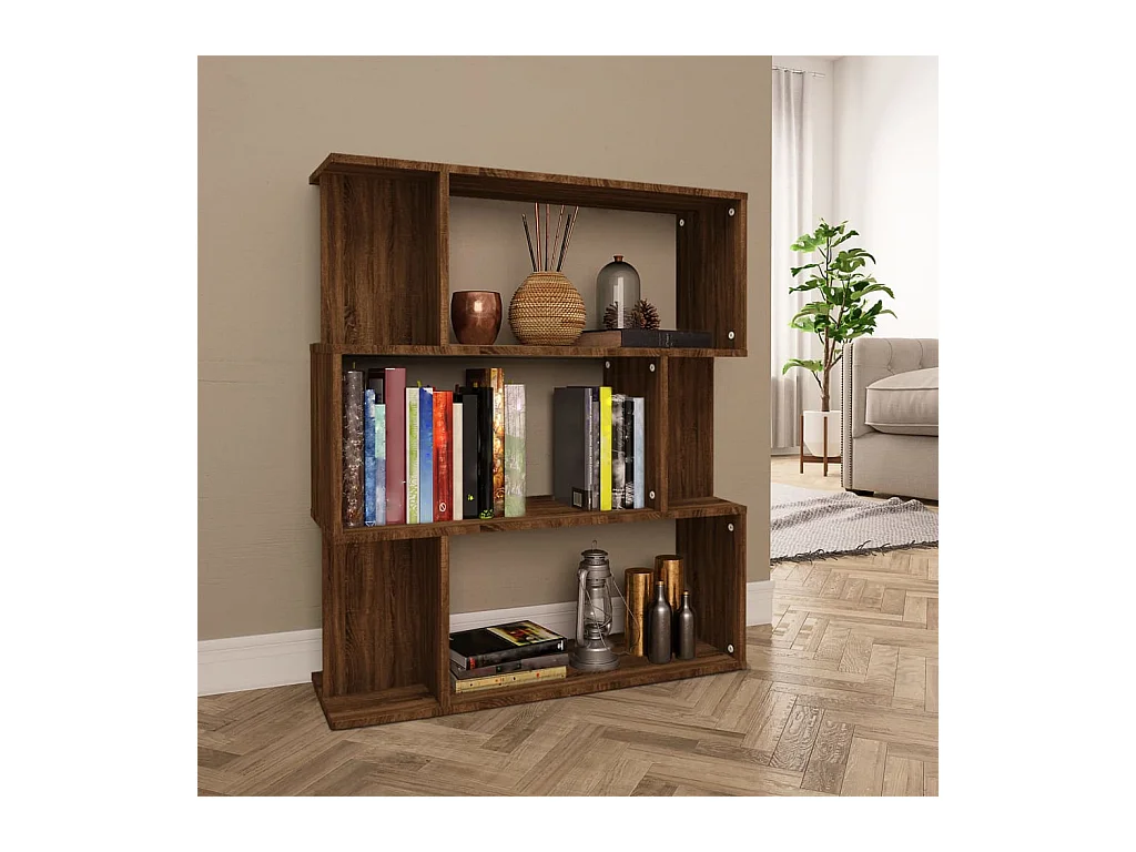 Bibliothèque | Etagère de rangement | Meuble de rangement Chêne marron 80x24x96 cm Bois d'ingénierie