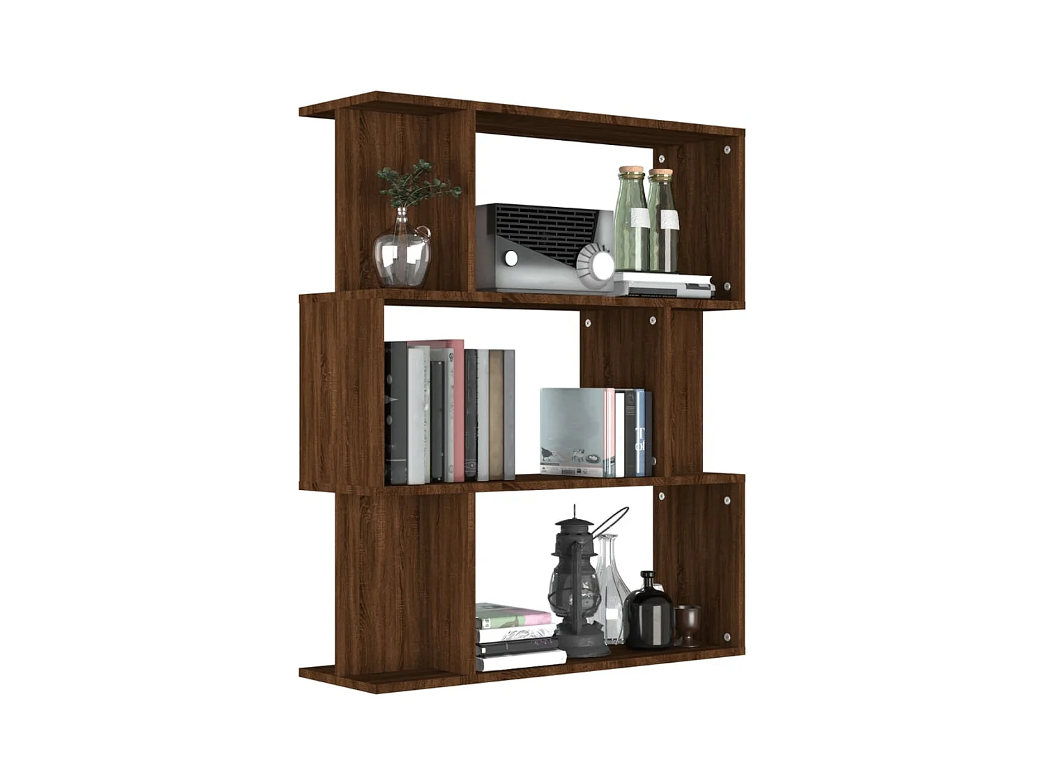 Bibliothèque | Etagère de rangement | Meuble de rangement Chêne marron 80x24x96 cm Bois d'ingénierie