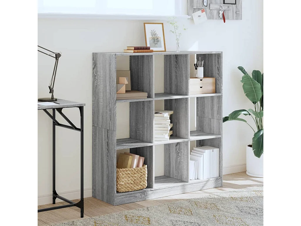 Bibliothèque | Etagère de rangement | Meuble de rangement sonoma gris 102x32x108 cm bois d'ingénierie