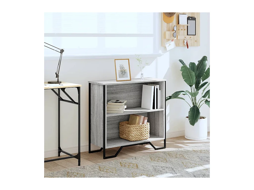 Bibliothèque | Etagère de rangement | Meuble de rangement sonoma gris 80x31x74,5 cm bois d'ingénierie