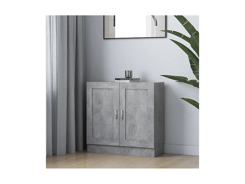 Bibliothèque | Etagère de rangement | Meuble de rangement Gris béton 82,5x30,5x80 cm Bois d'ingénierie