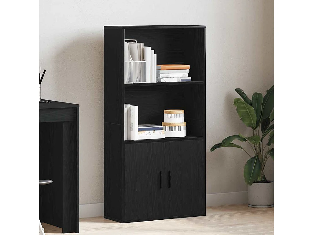 Bibliothèque | Etagère de rangement | Meuble de rangement chêne noir 60x24x120 cm bois d'ingénierie