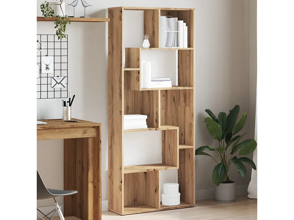 Libreria | Scaffale | Mobile di stoccaggio Rovere Artigianale 67x24x161 cm in Truciolato