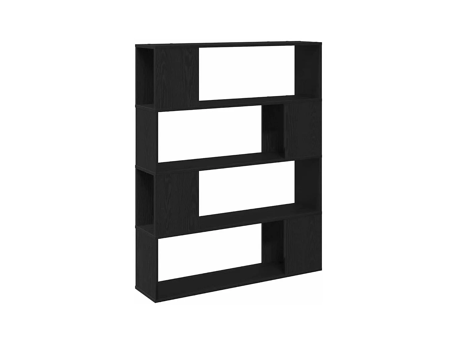 Armadio per Libri | Scaffale Libri | Mobile di stoccaggio Nero Rovere 100x24x124 cm in legno ingegnerizzato