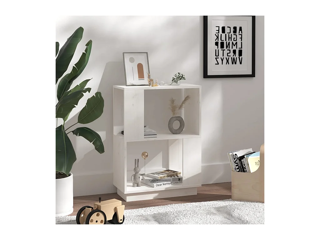 Bibliothèque | Etagère de rangement | Meuble de rangement Blanc 51x25x70 cm Pin solide
